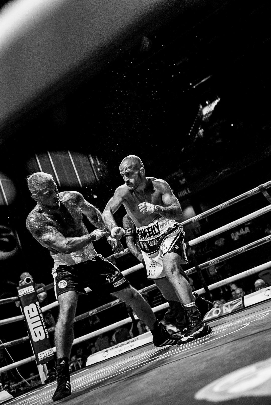 An intense portrait of a boxer